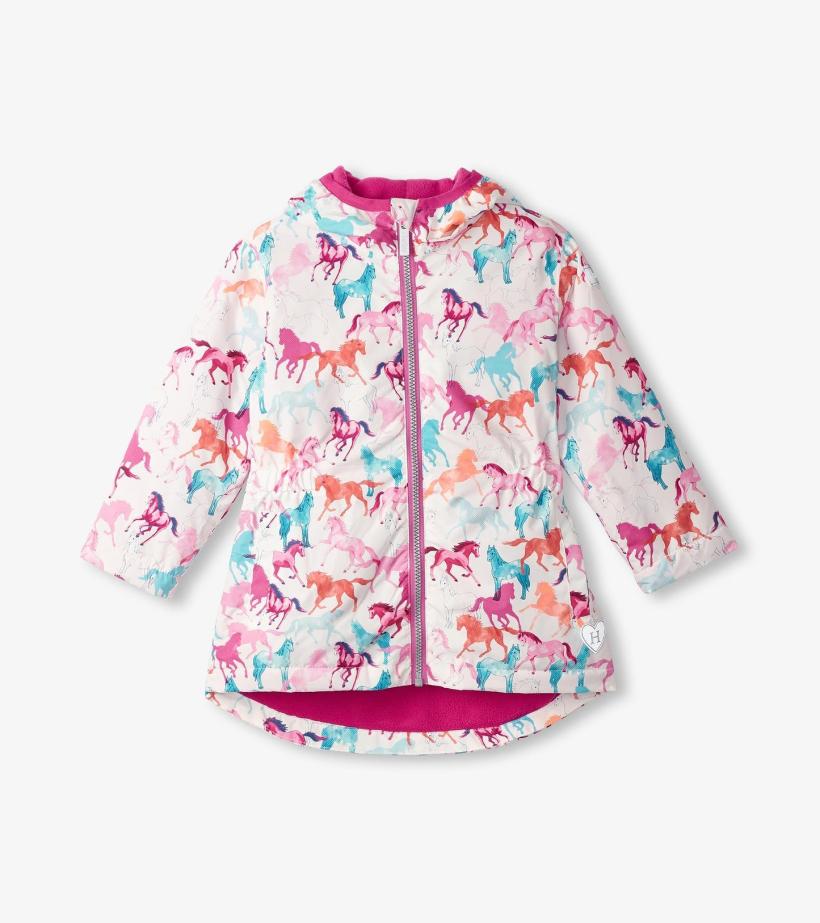 Girls Girls Magical Horses Zip-Up Lightweight Rain Jacket | Hatley Rainwear