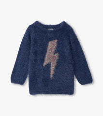 Girls Girls Metallic Lightning Furry Sweater | Hatley Sweaters