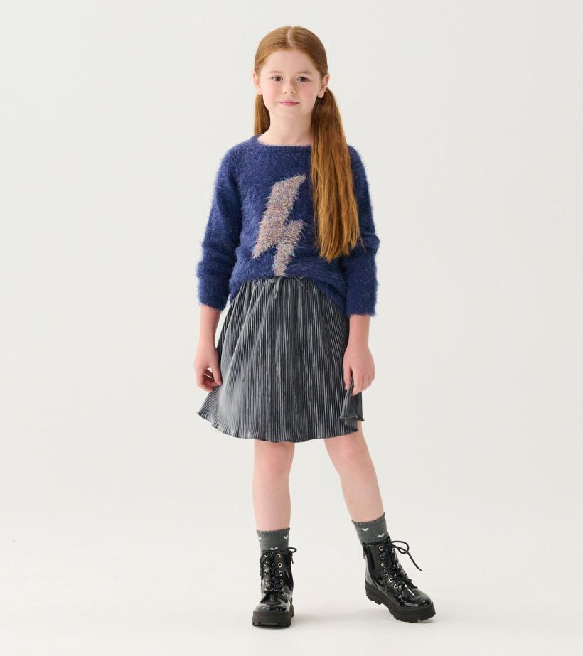 Girls Girls Metallic Lightning Furry Sweater | Hatley Sweaters