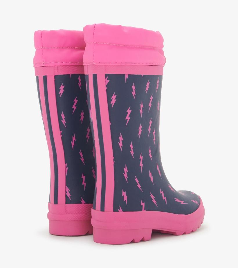 Girls Girls Mini Lightning Bolts Sherpa Lined Rain Boots | Hatley Rainwear