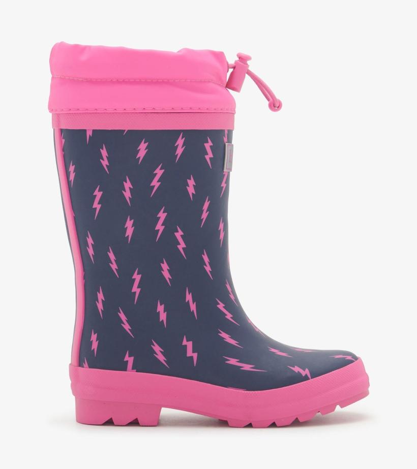 Girls Girls Mini Lightning Bolts Sherpa Lined Rain Boots | Hatley Rainwear