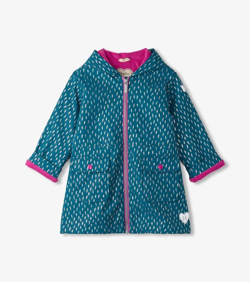 Girls Girls Mini Lightning Bolts Zip-Up Rain Jacket | Hatley Rainwear