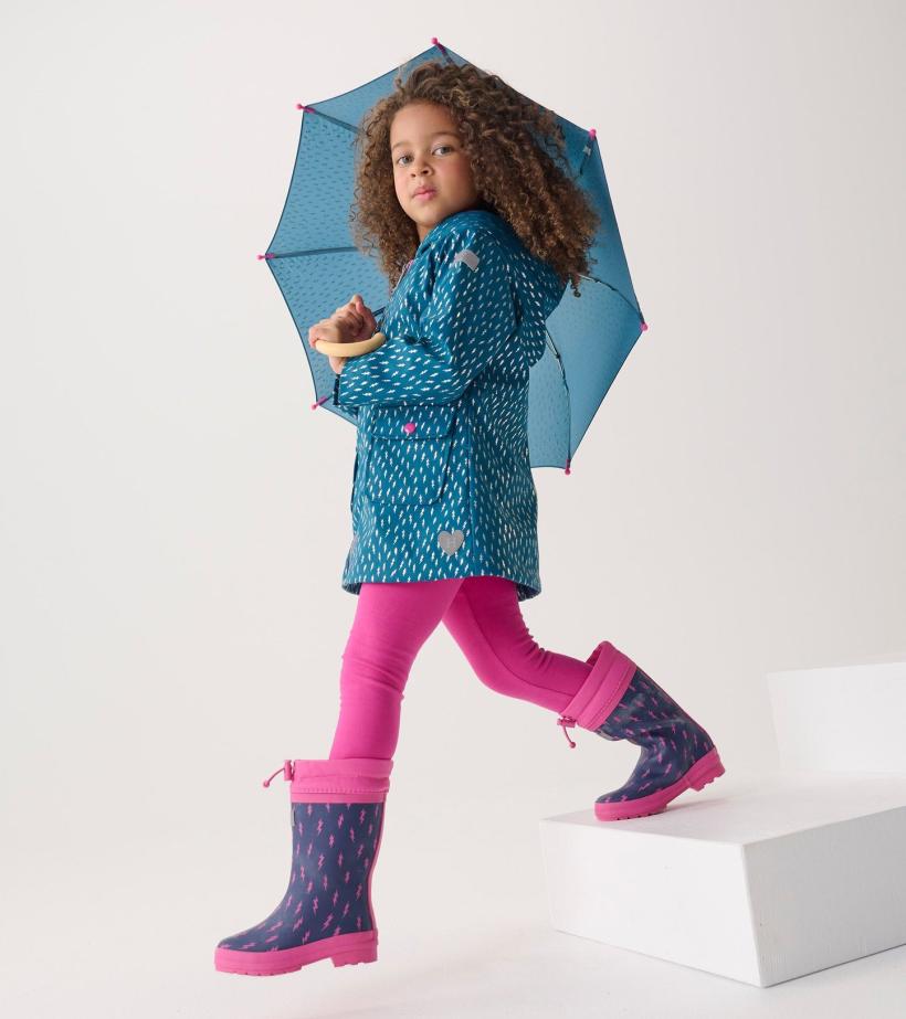 Girls Girls Mini Lightning Bolts Zip-Up Rain Jacket | Hatley Rainwear