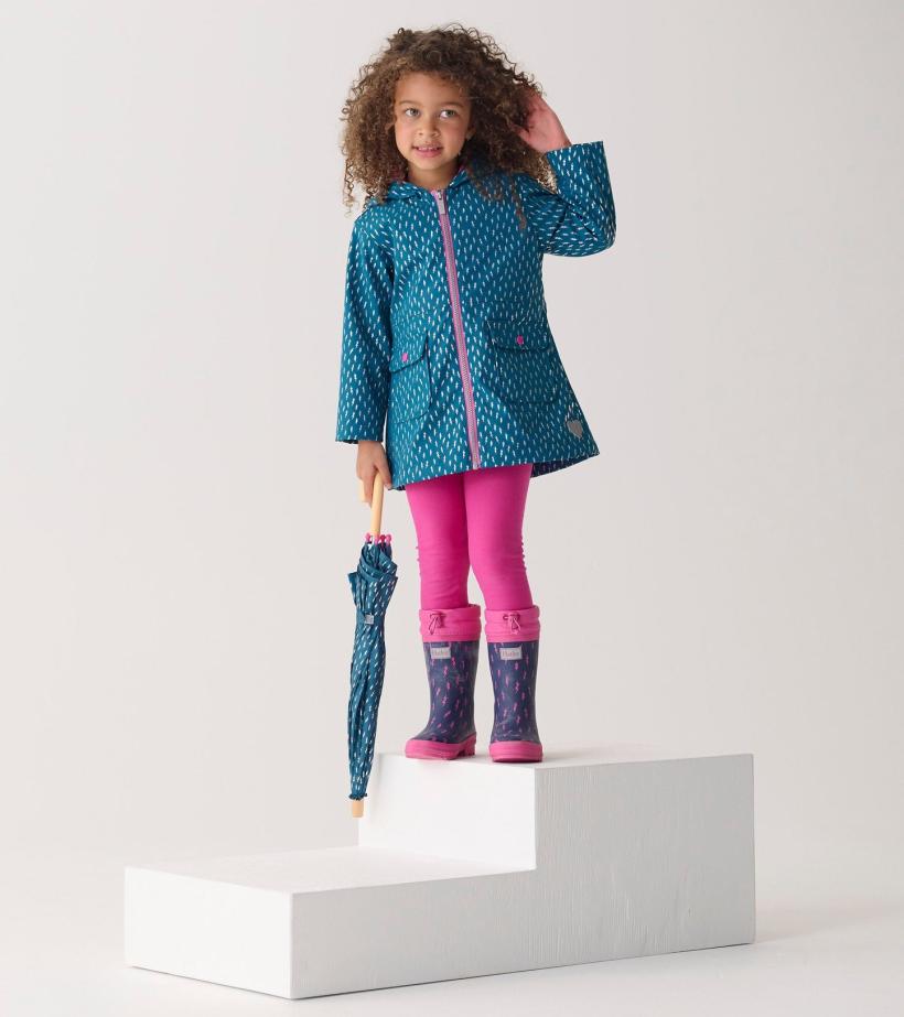 Girls Girls Mini Lightning Bolts Zip-Up Rain Jacket | Hatley Rainwear