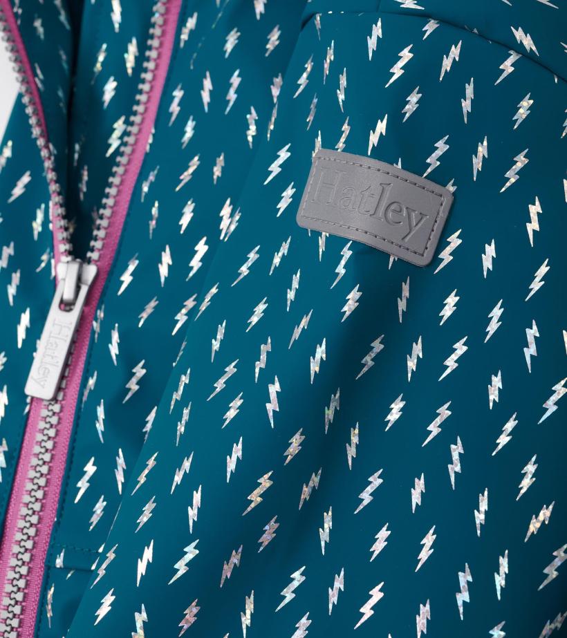 Girls Girls Mini Lightning Bolts Zip-Up Rain Jacket | Hatley Rainwear