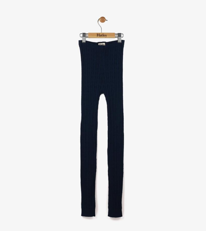 Girls Girls Navy Cable Knit Tights | Hatley Bottoms