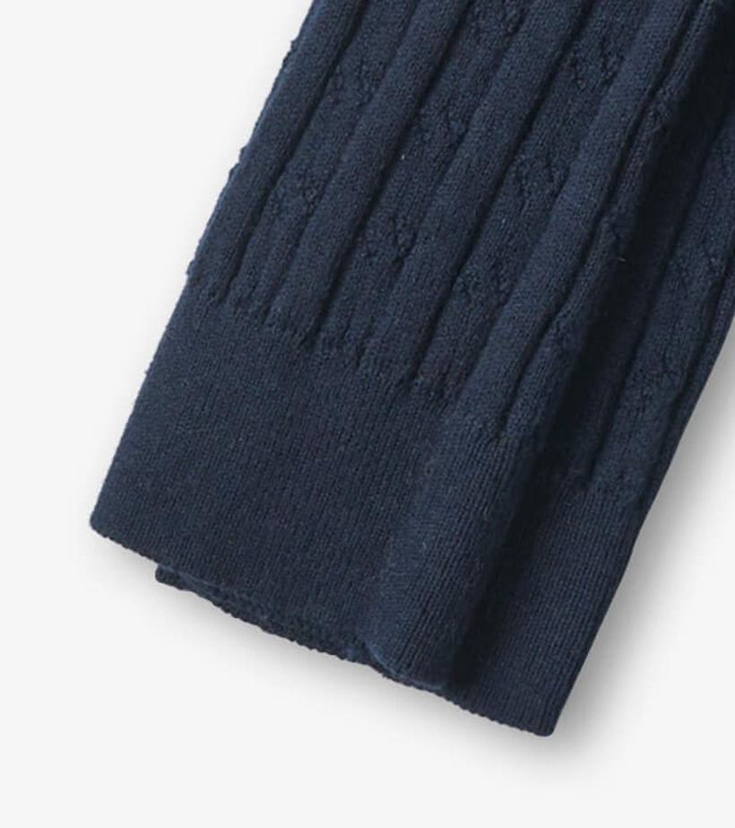 Girls Girls Navy Cable Knit Tights | Hatley Bottoms