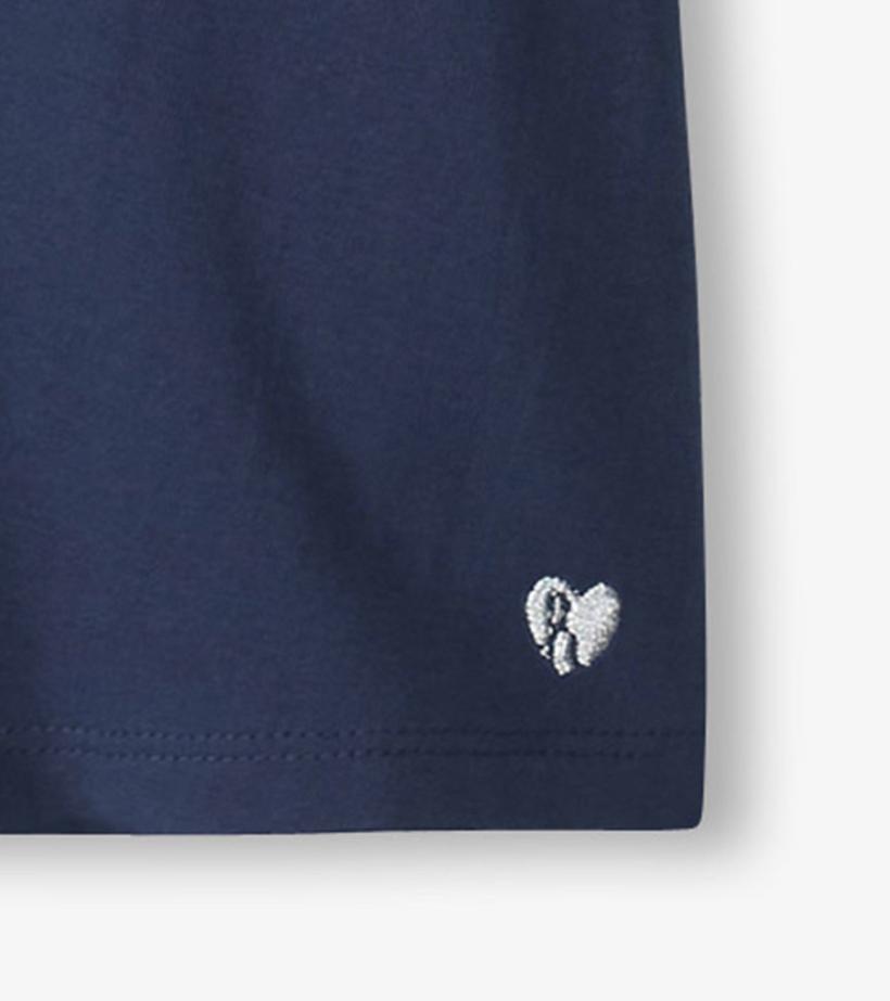 Girls Girls Navy Twisted Sleeve Tee | Hatley Tops
