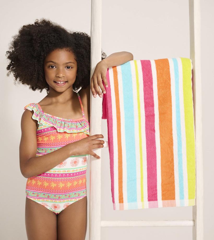 Girls Girls Ornate Tropicals Ruffle Trim Swimsuit | Hatley Swimwear
