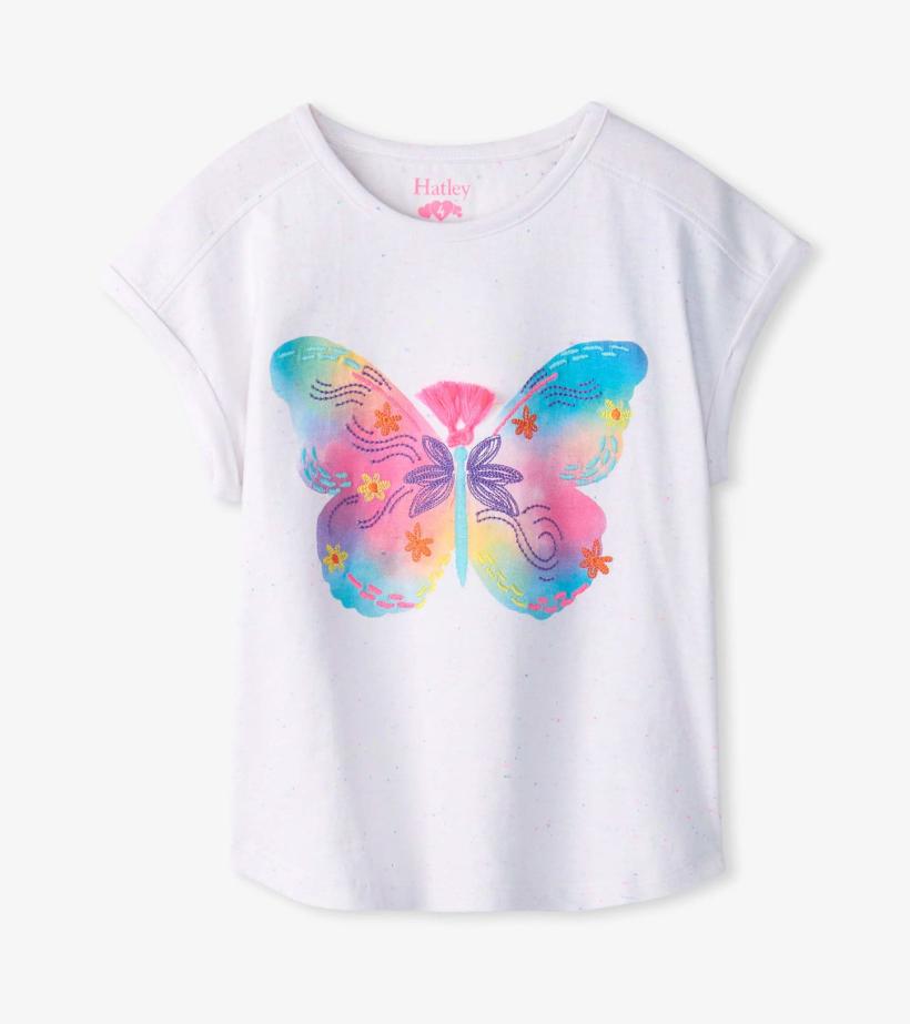 Girls Girls Painted Butterfly Relaxed T-Shirt | Hatley Tops