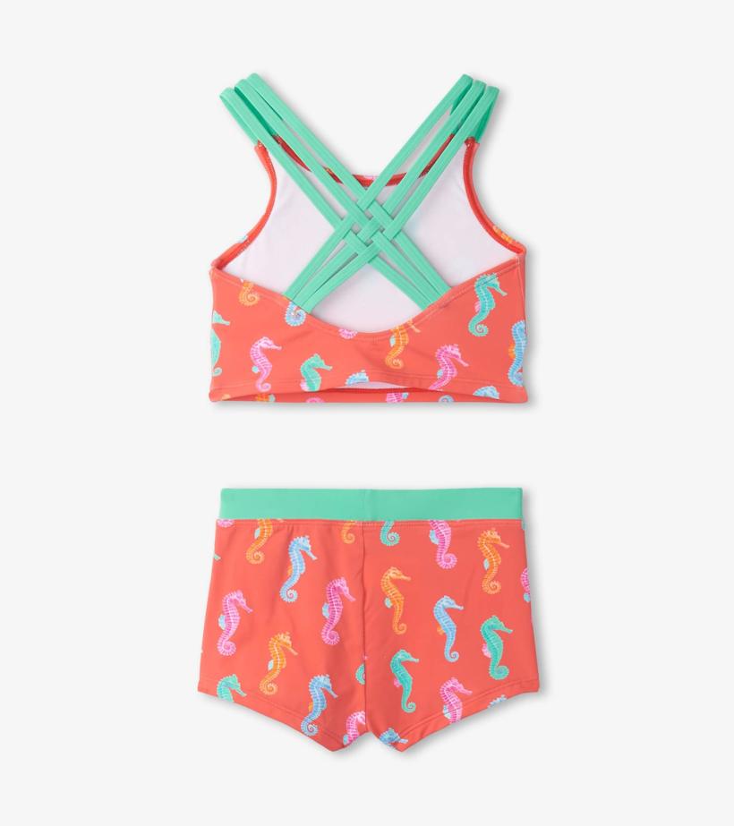 Girls Girls Painted Seahorse Two-Piece Crop Top Bikini Set | Hatley Swimwear