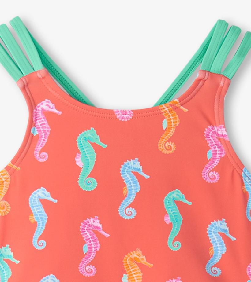 Girls Girls Painted Seahorse Two-Piece Crop Top Bikini Set | Hatley Swimwear