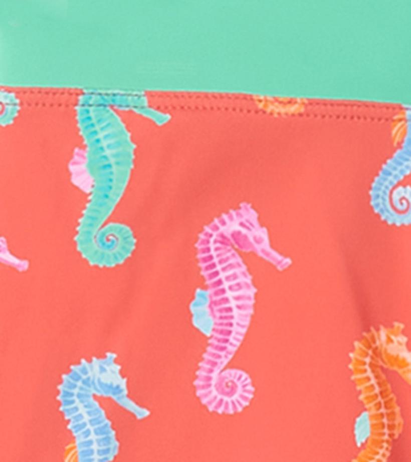 Girls Girls Painted Seahorse Two-Piece Crop Top Bikini Set | Hatley Swimwear