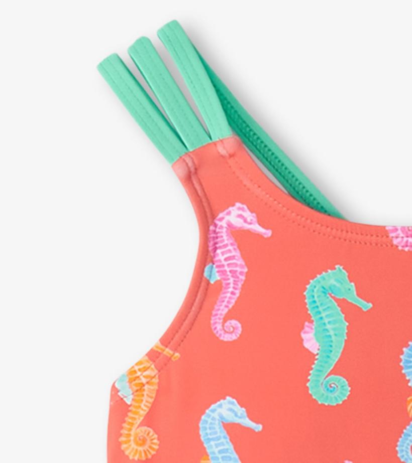 Girls Girls Painted Seahorse Two-Piece Crop Top Bikini Set | Hatley Swimwear
