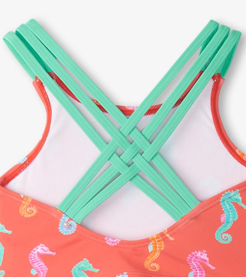 Girls Girls Painted Seahorse Two-Piece Crop Top Bikini Set | Hatley Swimwear