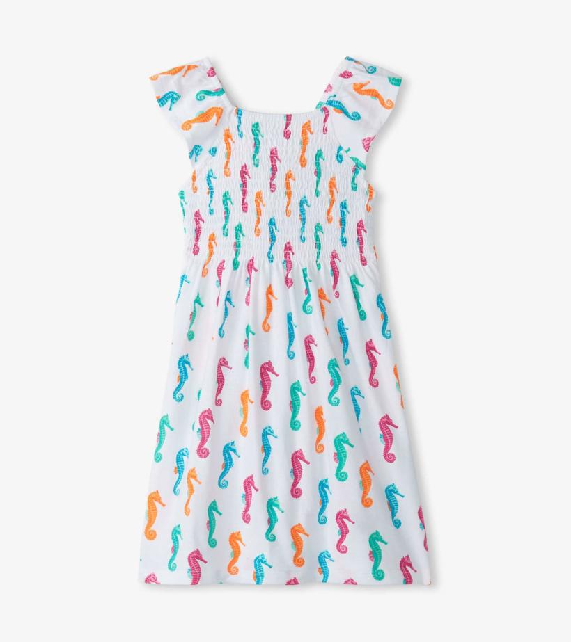 Girls Girls Painted Seahorses Smocked Dress | Hatley Dresses