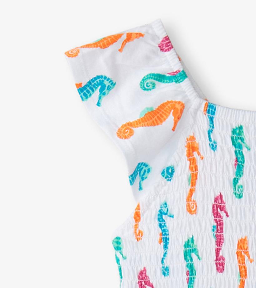 Girls Girls Painted Seahorses Smocked Dress | Hatley Dresses