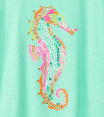 Girls Girls Painted Seashorse Relaxed T-Shirt | Hatley Tops