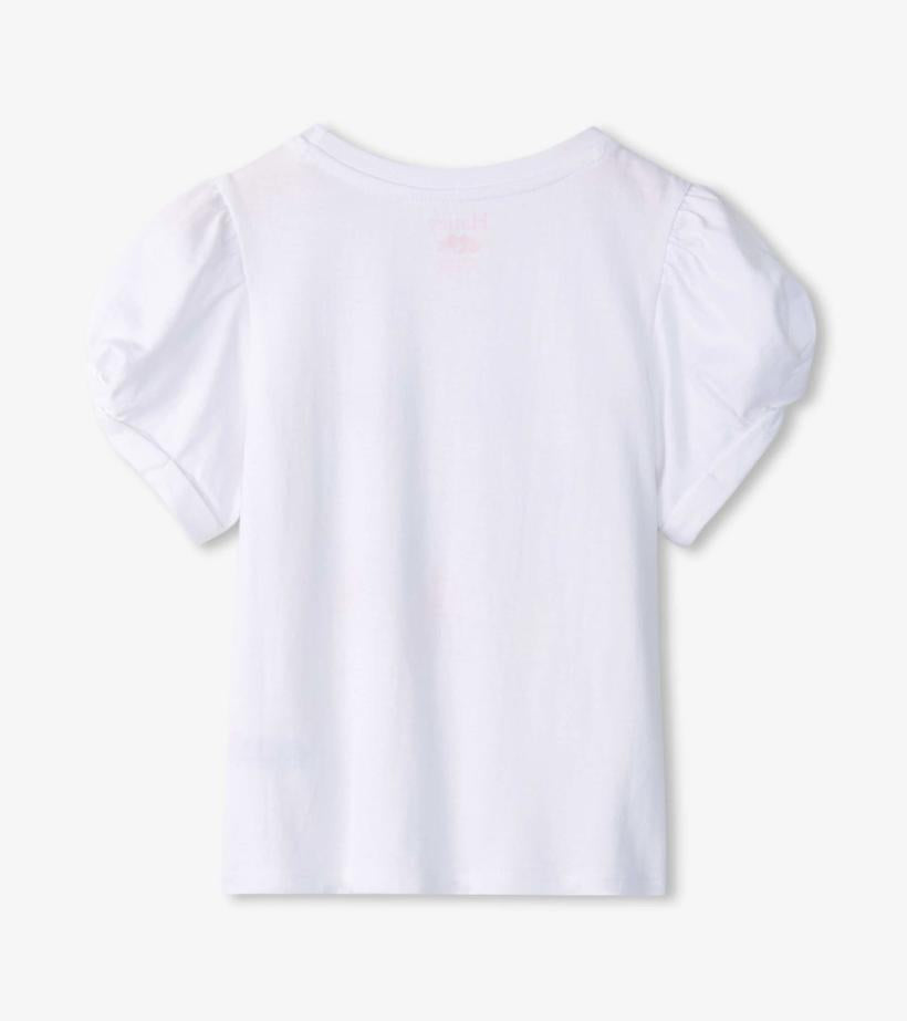 Girls Girls Peace Flower Twisted Sleeve Tee | Hatley Tops