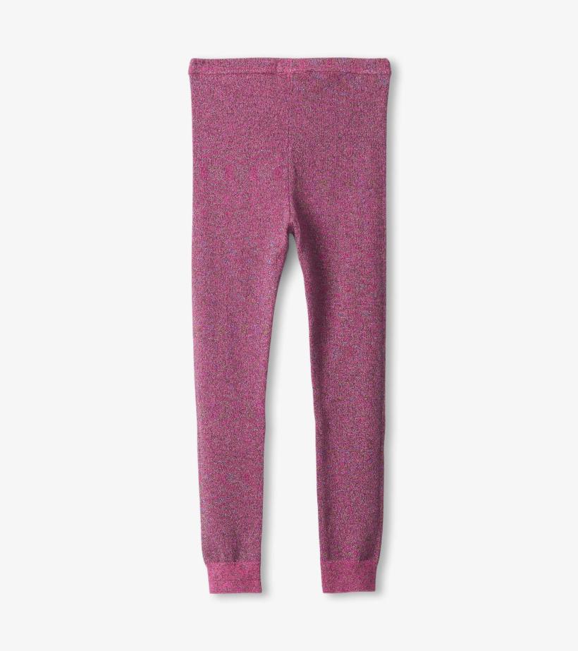Girls Girls Pink Glitter Knit Leggings | Hatley Bottoms