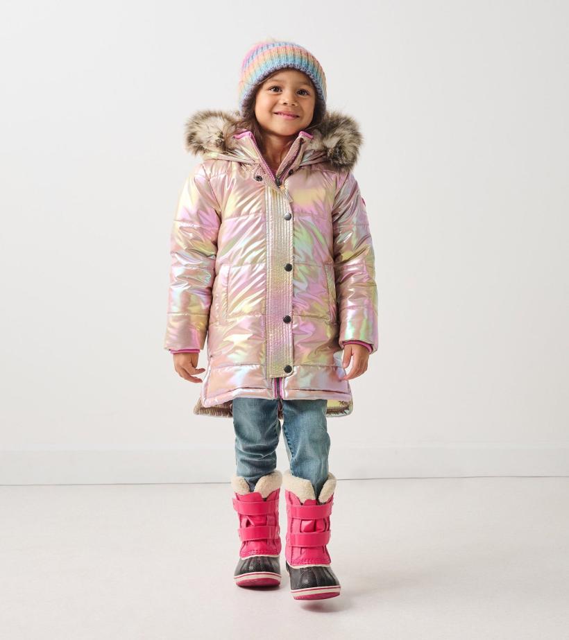 Girls Girls Pink Moon Puffer Jacket | Hatley Outerwear