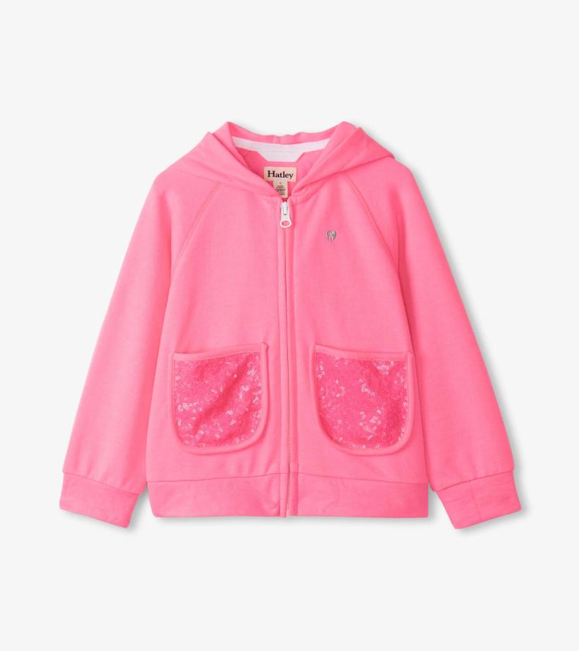 Girls Girls Pink Neon Raglan Hoodie | Hatley Sweaters