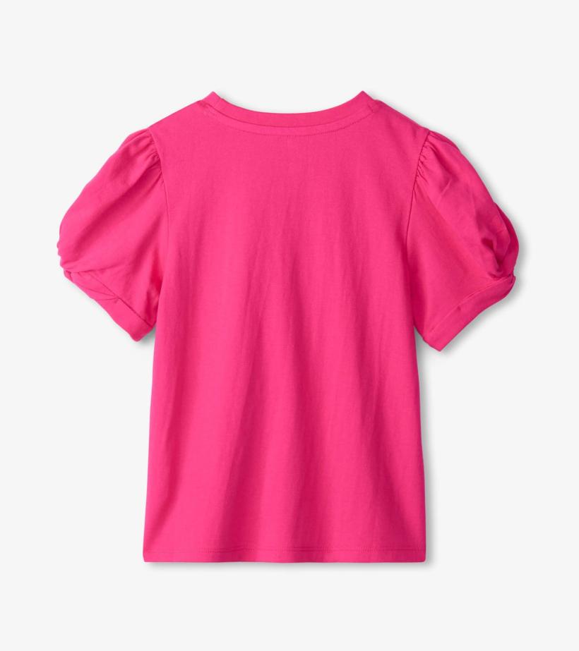 Girls Girls Pink Twisted Sleeve Tee | Hatley Tops
