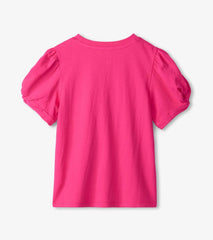 Girls Girls Pink Twisted Sleeve Tee | Hatley Tops