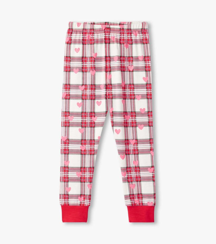 Girls Girls Plaid Hearts Pajama Set | Hatley Sleepwear
