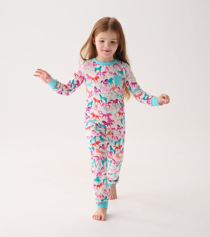Girls Girls Pretty Horses Bamboo Pajama Set | Hatley Sleepwear