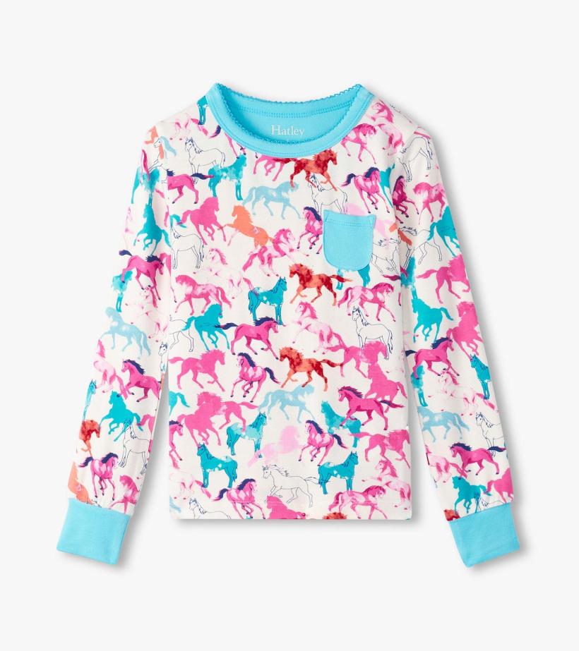 Girls Girls Pretty Horses Bamboo Pajama Set | Hatley Sleepwear