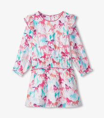 Girls Girls Pretty Horses Smocked Waist Dress | Hatley Dresses