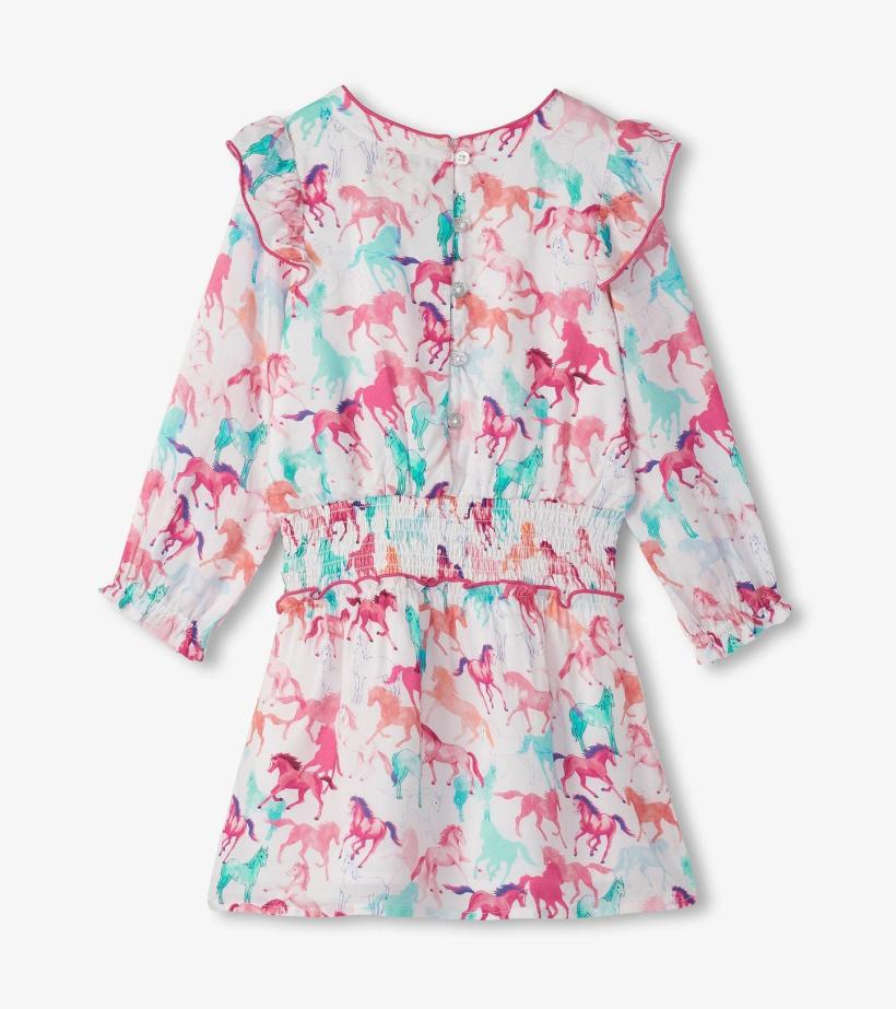 Girls Girls Pretty Horses Smocked Waist Dress | Hatley Dresses