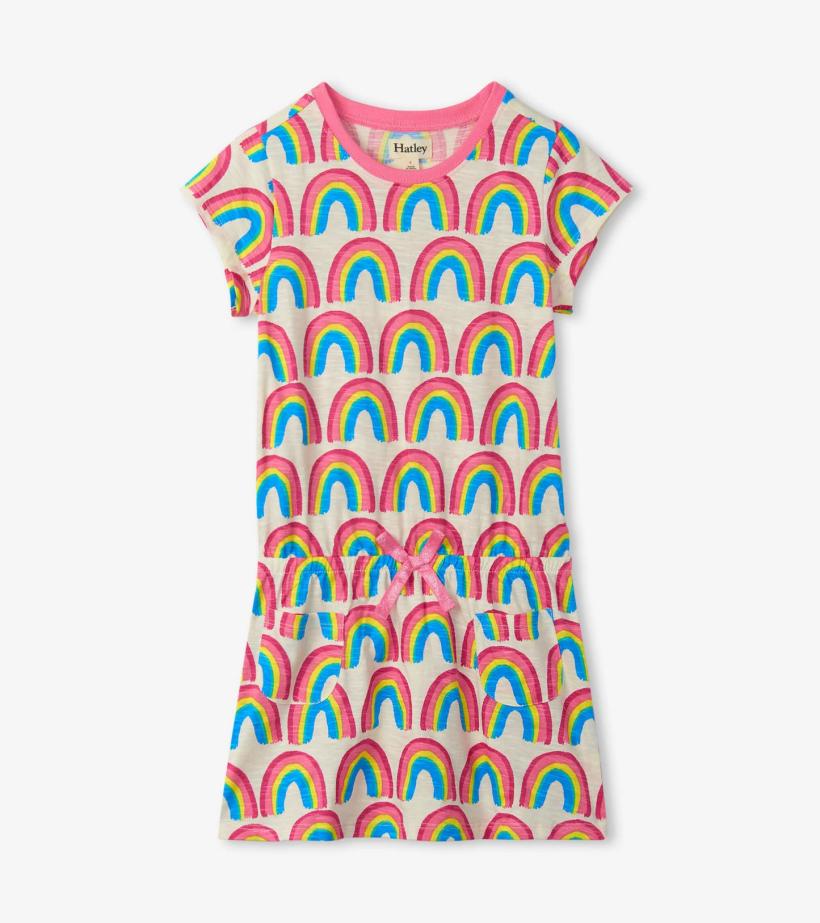 Girls Girls Pretty Rainbows Drop Waist Dress | Hatley Dresses