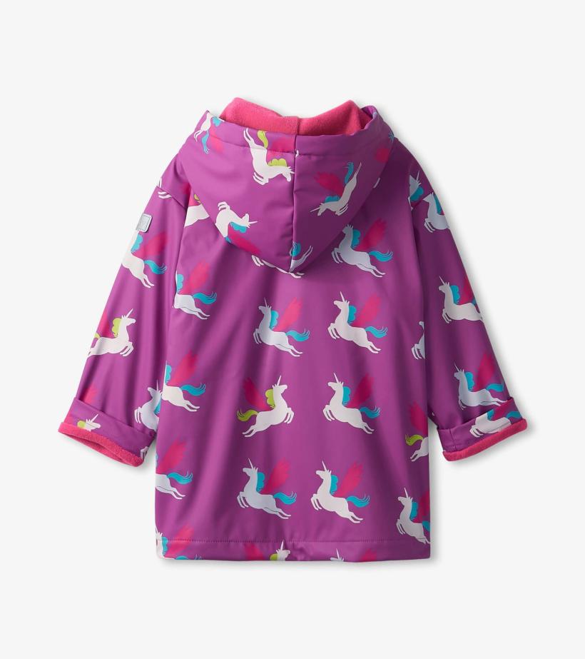 Girls Girls Pretty Unicorn Colour Changing Button-Up Rain Jacket | Hatley Rainwear