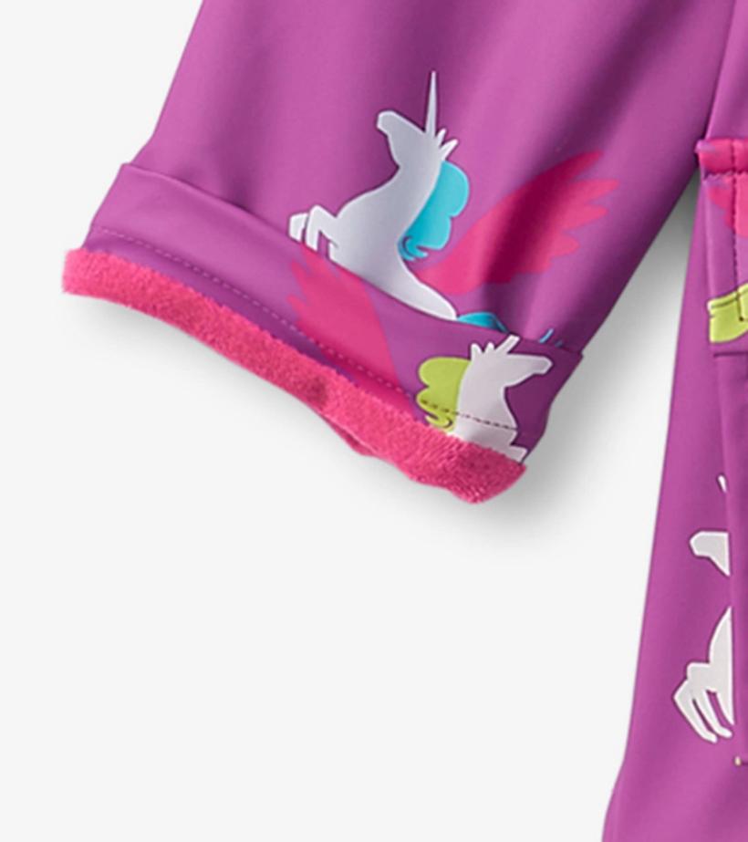 Girls Girls Pretty Unicorn Colour Changing Button-Up Rain Jacket | Hatley Rainwear