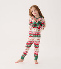 Girls Girls Puppy Hearts Fair Isle Bamboo Pajama Set | Hatley Sleepwear