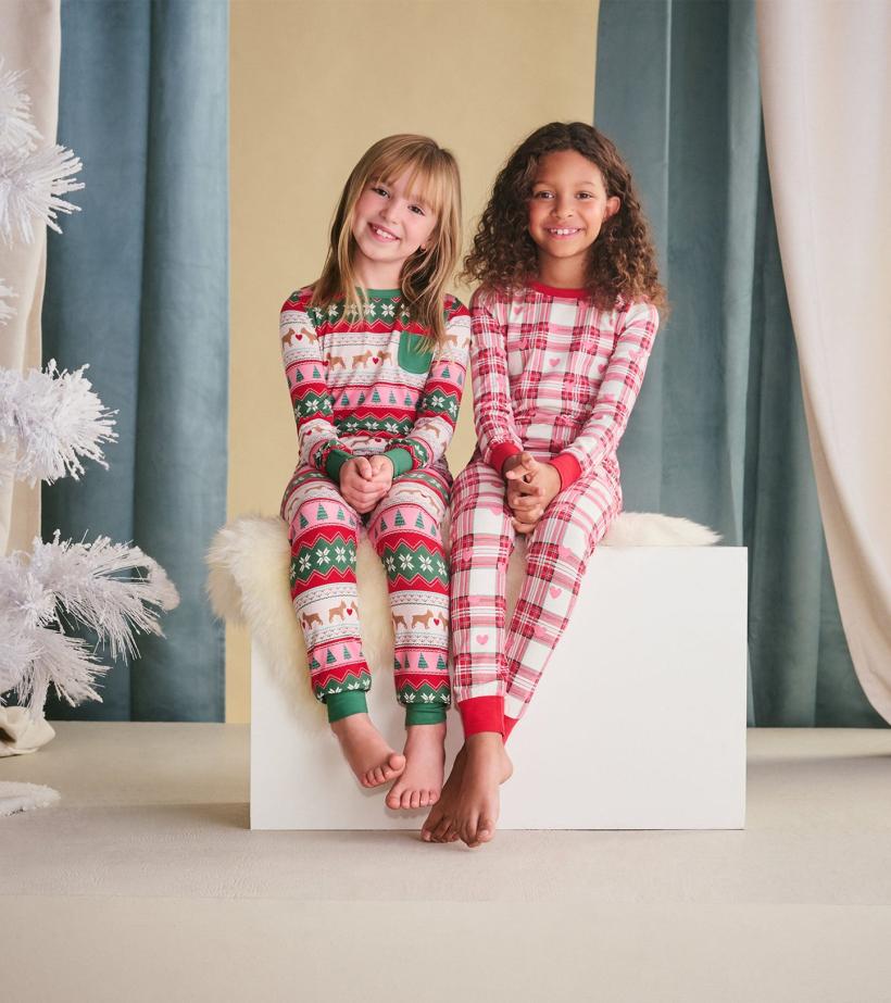 Girls Girls Puppy Hearts Fair Isle Bamboo Pajama Set | Hatley Sleepwear