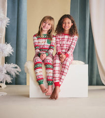 Girls Girls Puppy Hearts Fair Isle Bamboo Pajama Set | Hatley Sleepwear
