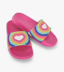 Girls Girls Rainbow Heart Slides | Hatley Swimwear