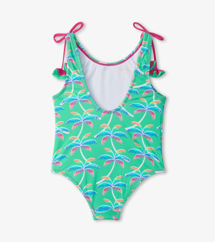 Girls Girls Rainbow Palm Shoulder Shoulder Bow Swimsuit | Hatley Swimwear