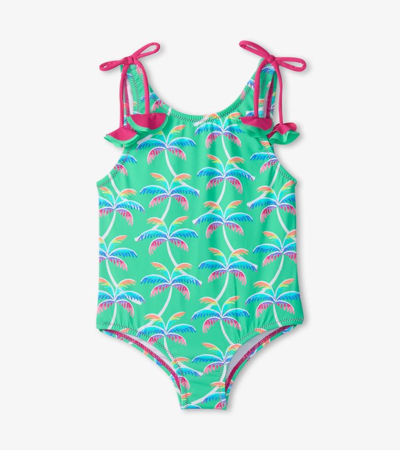 Girls Girls Rainbow Palm Shoulder Shoulder Bow Swimsuit | Hatley Swimwear