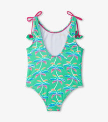 Girls Girls Rainbow Palm Shoulder Shoulder Bow Swimsuit | Hatley Swimwear