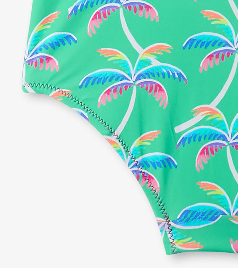 Girls Girls Rainbow Palm Shoulder Shoulder Bow Swimsuit | Hatley Swimwear