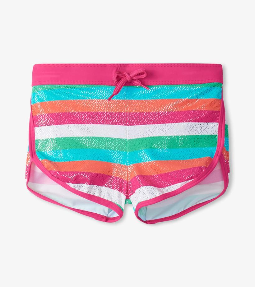 Girls Girls Rainbow Palm Swim Shorts | Hatley Swimwear