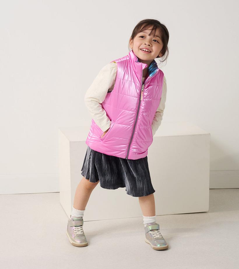 Girls Girls Rainbow Shine Reversible Quilted Vest | Hatley Tops