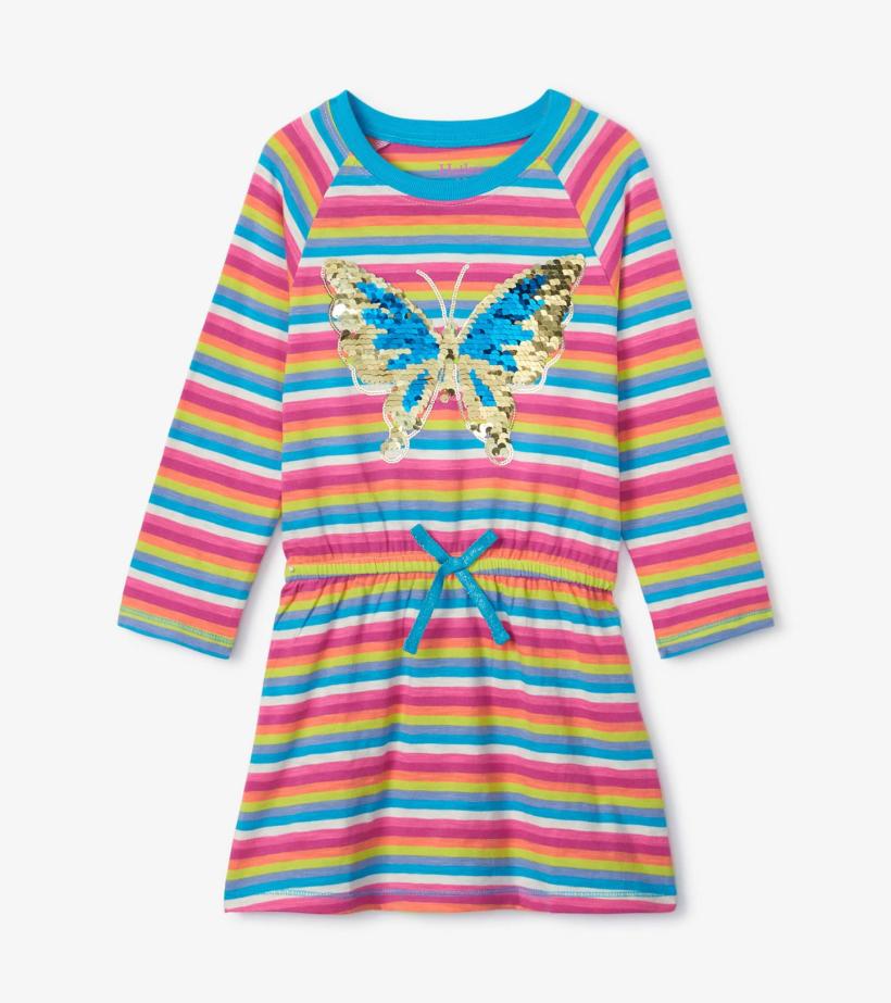 Girls Girls Rainbow Stripes Drop Waist Dress | Hatley Dresses