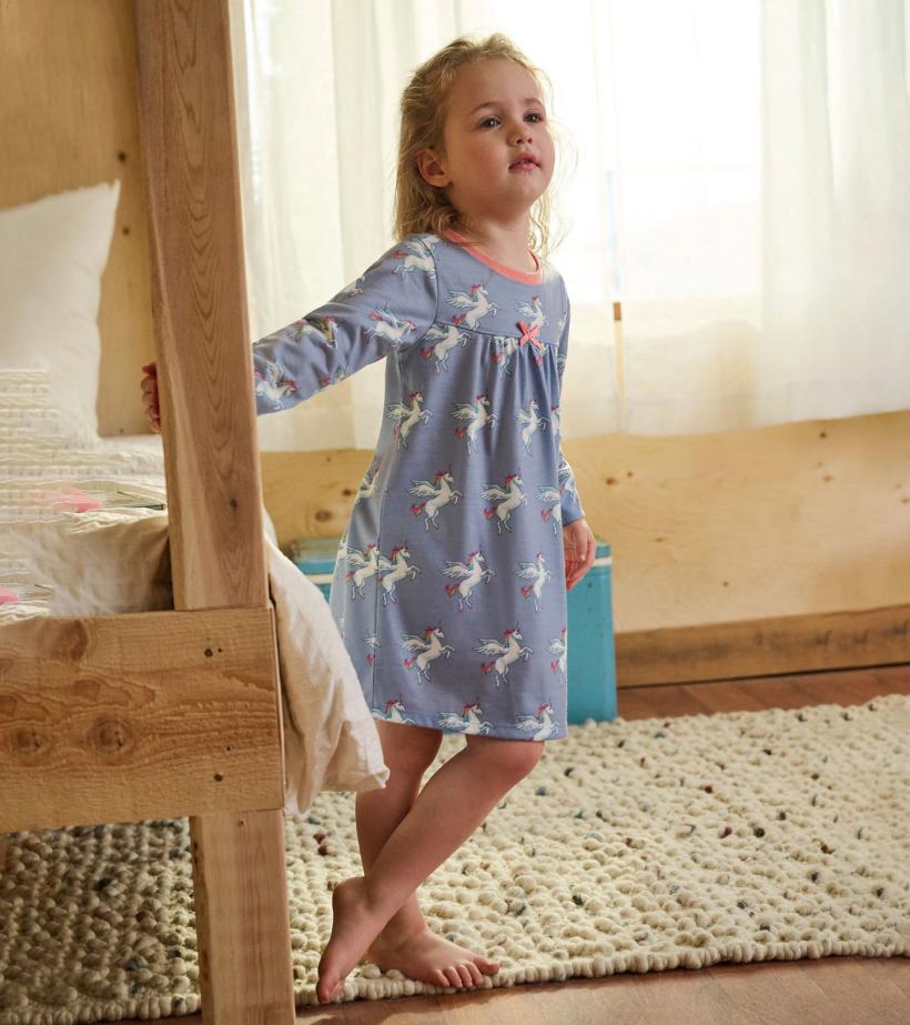 Girls Girls Rainbow Unicorn Long Sleeve Nightgown | Hatley Sleepwear