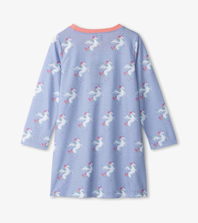 Girls Girls Rainbow Unicorn Long Sleeve Nightgown | Hatley Sleepwear