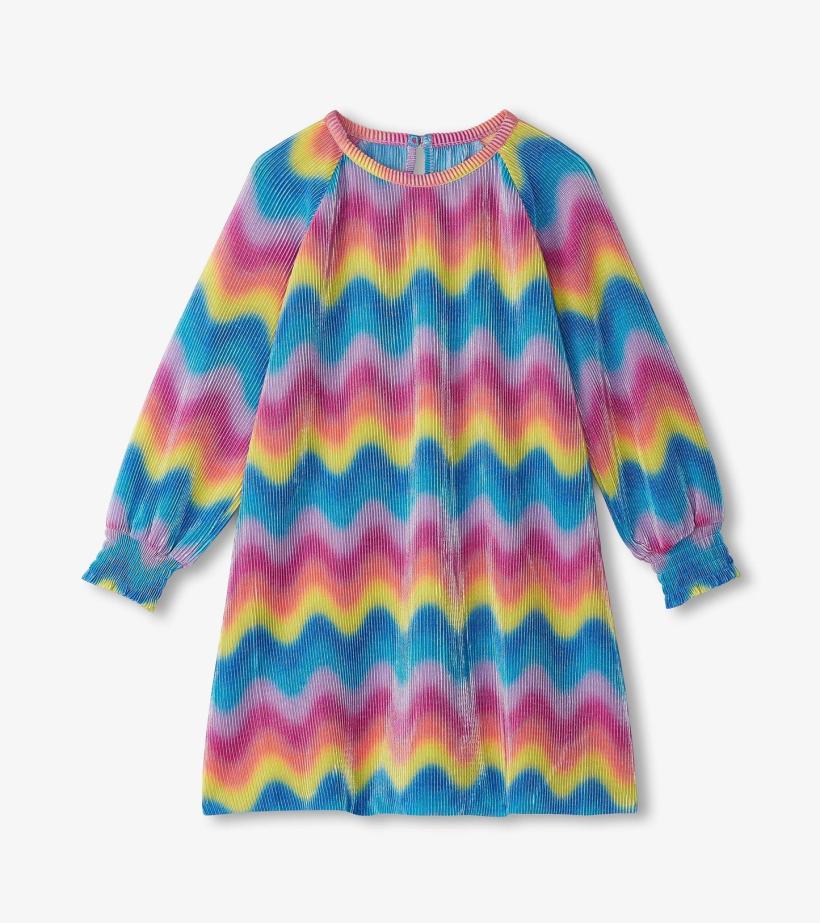 Girls Girls Rainbow Wave Pleated A-Line Dress | Hatley Dresses